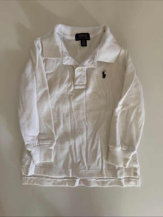 Polo Ralph Lauren Other - Polo by Ralph Lauren Kids White Long-Sleeve Polo with Navy Logo